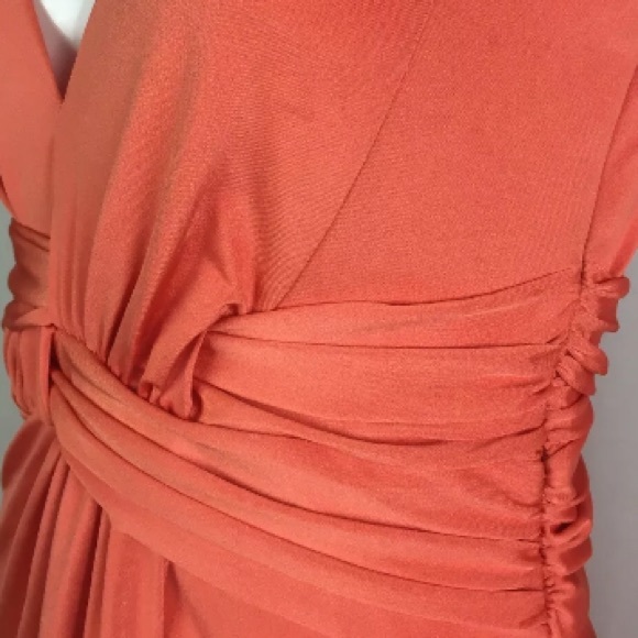 Marciano Draped Jersey Ruched Maxi Faux Wrap Dress - Picture 5 of 8